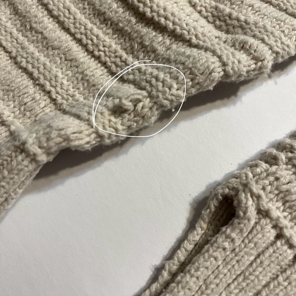 Aeropostale Knit Cropped Hooded Sweater Cream Womens Sz Medium Boho - Picture 14 of 14